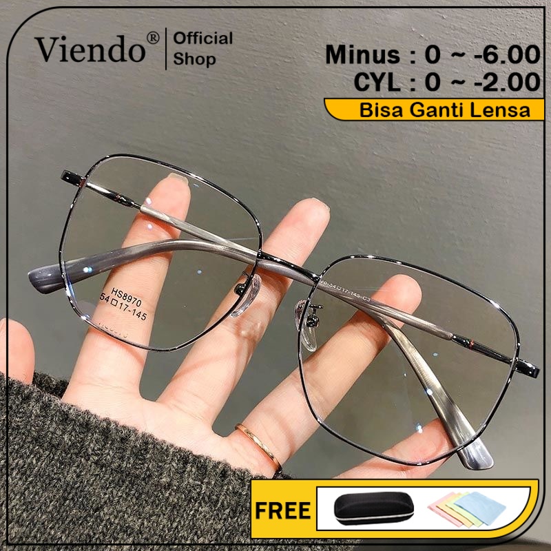 WINDU_ Viendo Frame Kacamata Minus Photocromic Anti Radiasi Blueray Wanita Pria Cowok Potocromic