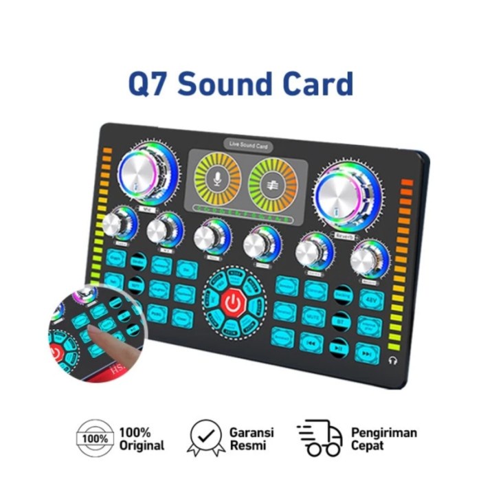 Soundcard Q7 Bluetooth Sound Card 48V Phantom External Live Streaming CYHSTORE