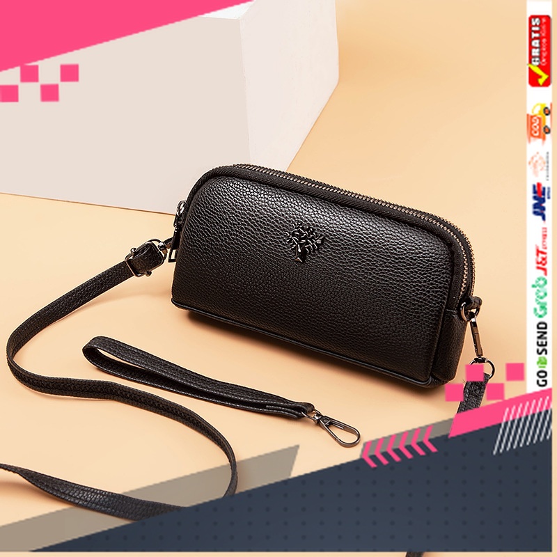 TAS WANITA DESAIN BARU ELEGAN MURAH BANGET /TAS SELEMPANG WANITA IMPORT KULIT HITAM TERVIRA TA677B5 