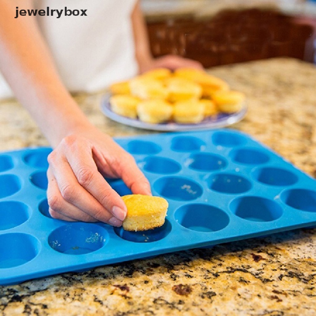 [jewelrybox] 24 Cavity Pan Tray Silikon Mini Cupcake Cookie Bakeware Cetakan Kue Muffin Cup Butik