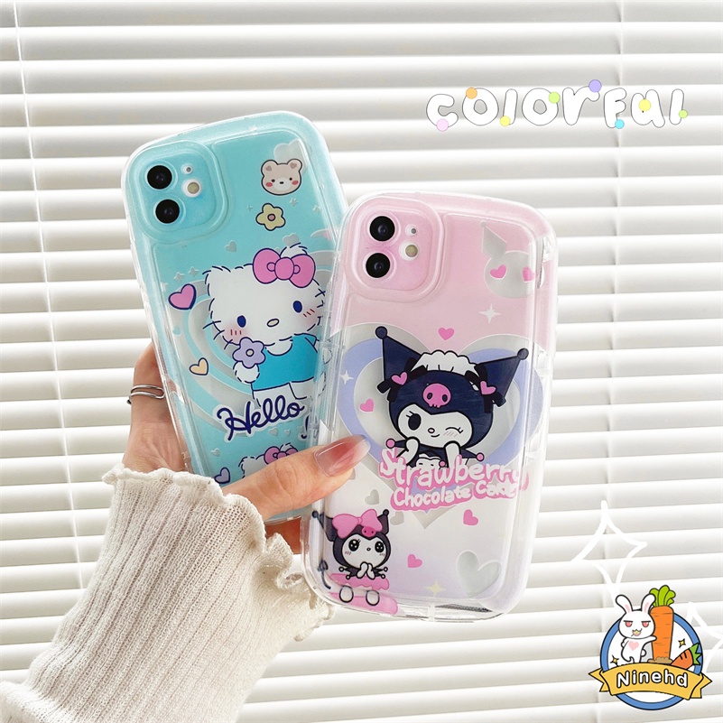 IPHONE Casing Kompatibel Untuk Iphone14 13 12 11 Pro Max X Xr Xs Max8 7 6 6s Plus SE 2020 Kartun Lucu Kt Kucing Coulomi Phone Case Simple Canggih Silikon Anti Jatuh Case Protection Cover