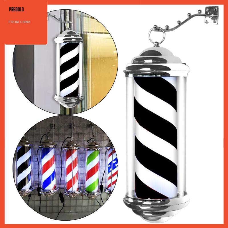 [Predolo] Rotating Barber Pole Light Tanda Toko Salon Rambut Outdoor