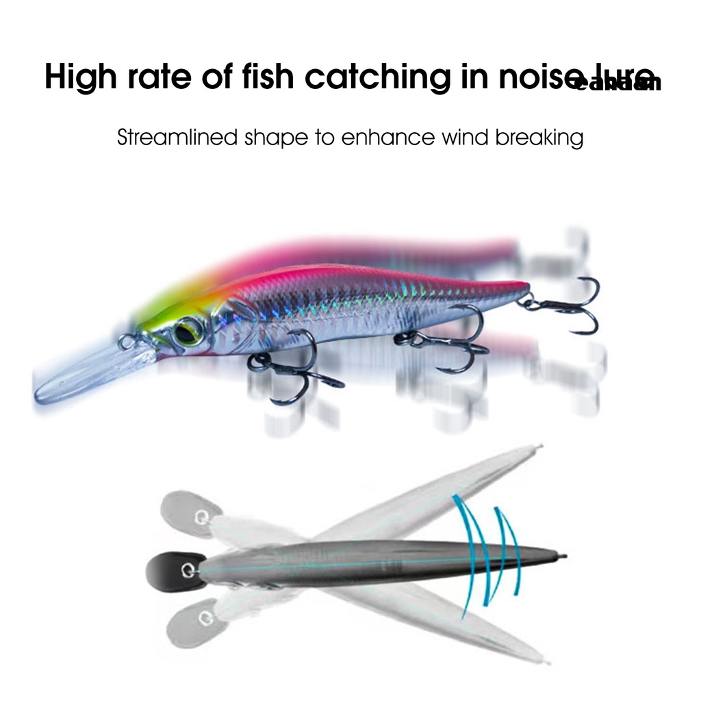 Cnn-14g/11cm Efisien Memancing Umpan Reflektif Berduri Treble Hook Ikan Kecil Umpan Alat Pancing