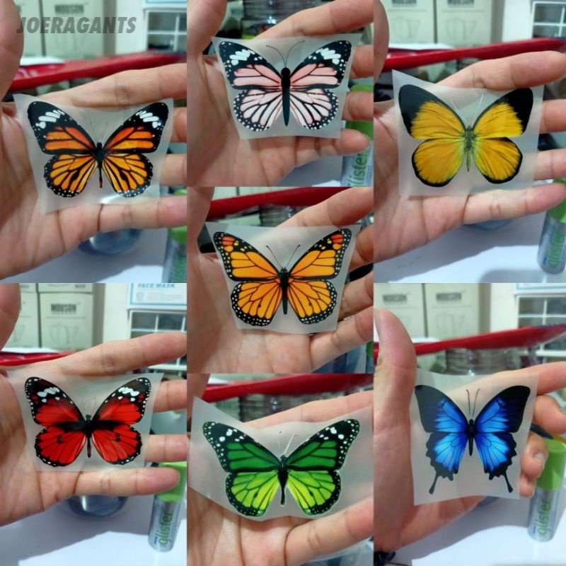 

EMBLEM PATCH SABLON GOSOK DTF KUPU KUPU / BUTERFLY LOGO. TINGGAL GOSOK. JLO