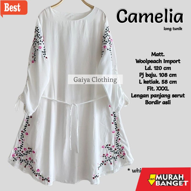 Tunik jumbo terbaru untuk wanita- TUNIK JUMBO PANJANG BORDIR WANITA - CAMELIA TUNIK