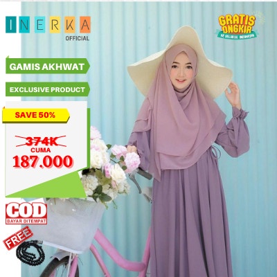 PREMIUM DRESS GAMIS Parpelia Warna Lilac ukuran All Size OOTD Kekinian