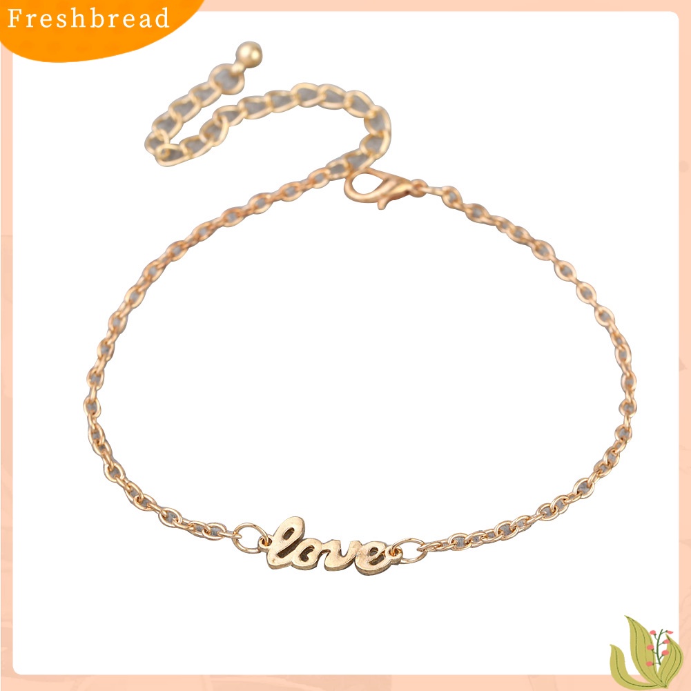 &lt; Freshbread &gt; Cinta Surat Pesona Wanita Musim Panas Barefoot Perhiasan Kaki Gelang Kaki Ankle Chain