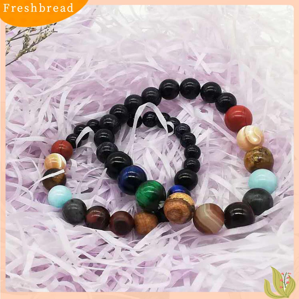 &lt; Freshbread &gt; Mode Semesta 8planet Manik-Manik Gelang Bangle Pasangan Perhiasan Elastis Hadiah