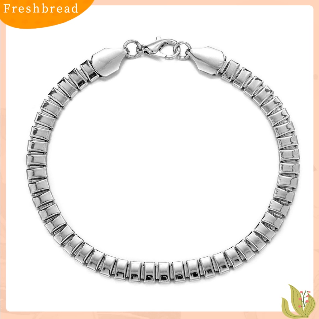 &lt; Freshbread &gt; Pria Gelang Warna Solid Sederhana Stainless Bland Lobster Klip Permukaan Halus Keren Bentuk Sisik Ular Anti Karat Pria Bangle Pakaian Sehari-Hari Perhiasan