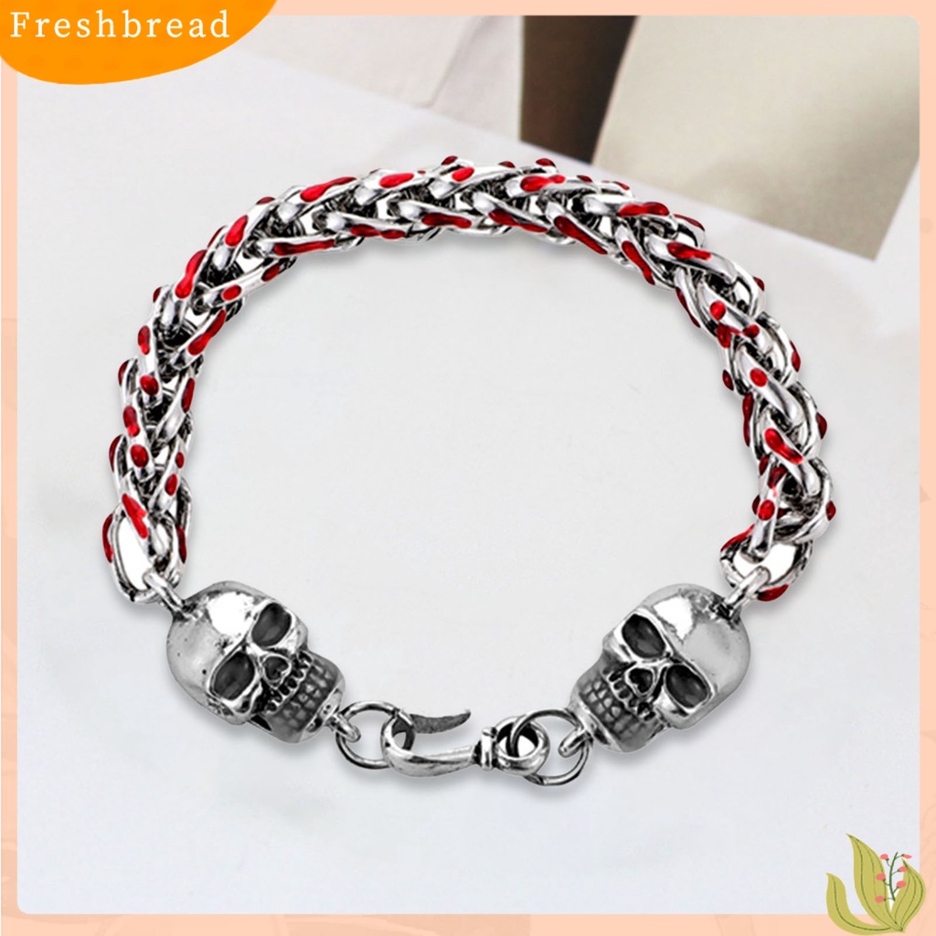 &lt; Freshbread &gt; Couple Gelang Rantai Merah Bercahaya Perhiasan Tetes Minyak Tebal Gelang Fashion Jewelry