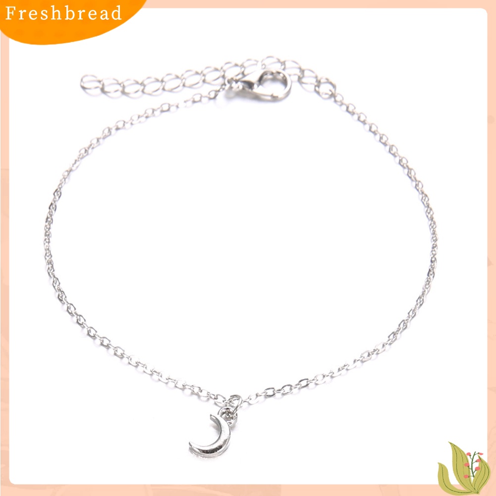 &lt; Freshbread &gt; 3Pcs Boho Multilayer Wanita Berongga Kompas/Gunung/Bulan Pesona Gelang Rantai