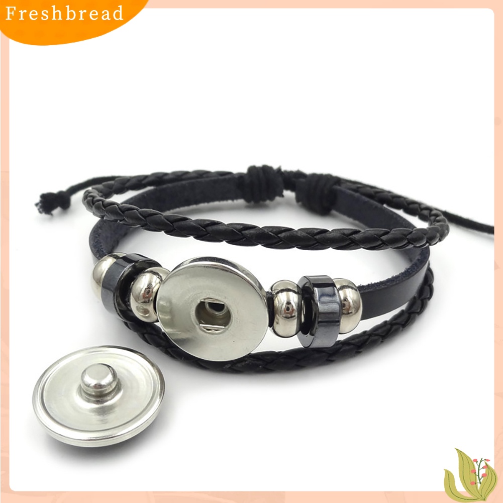 &lt; Freshbread &gt; Unisex Vintage Perhiasan Hadiah Liontin Mata Hewan Multi Layers Kepang Tali Gelang