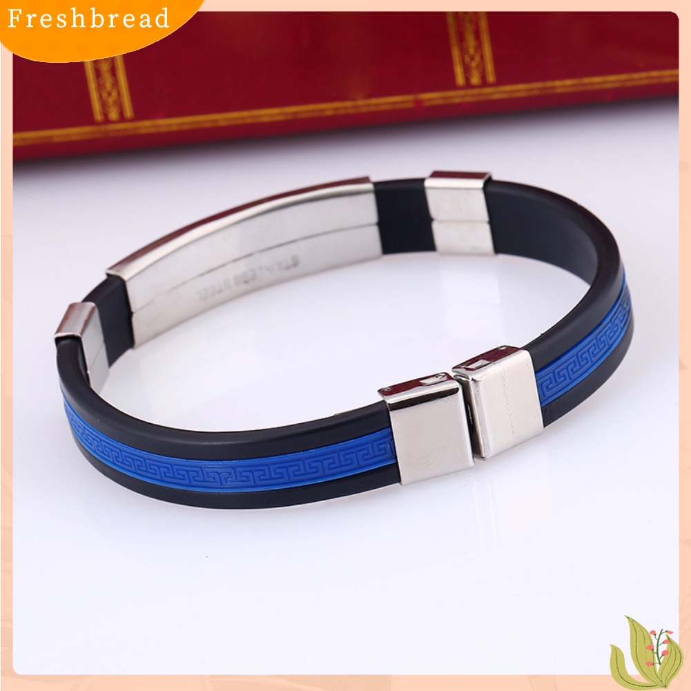 &lt; Freshbread &gt; Fashion Silikon Gelang Gelang Pria Adjustable Bangle Perhiasan Hadiah Ulang Tahun