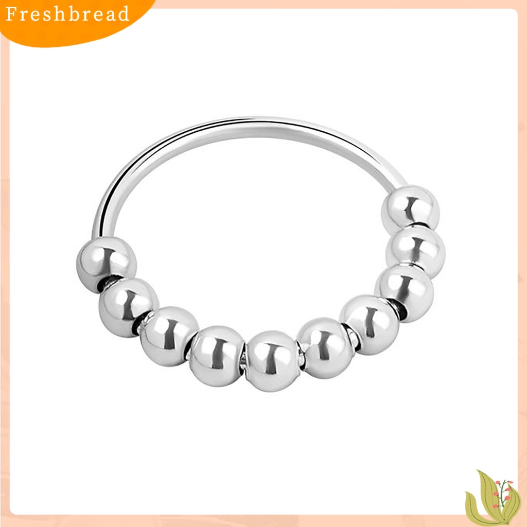 &lt; Freshbread &gt; Cincin Wanita Penghilang Stress Warna Solid Unisex Alloy Rotary Cool Men Circlet Hand Accessories