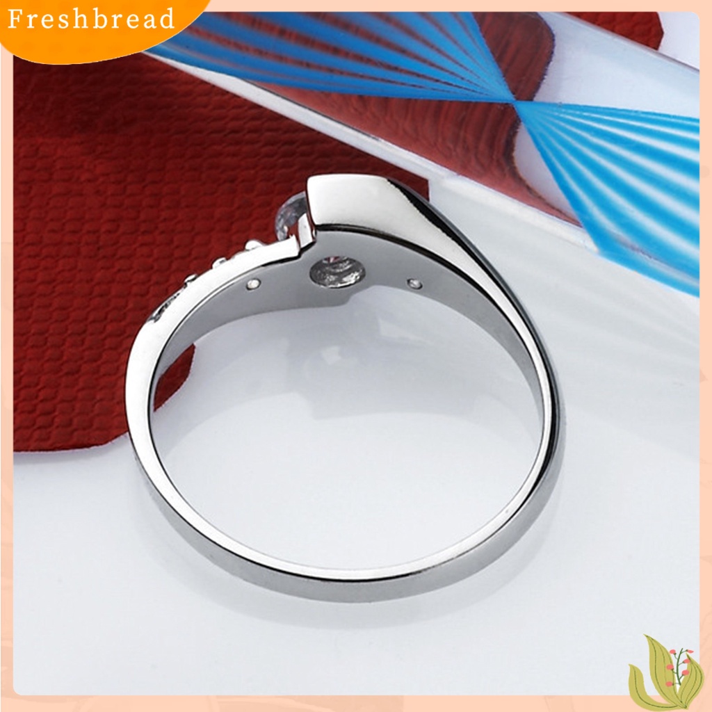 &lt; Freshbread &gt; Cincin Wanita Artistik Menawan Bersinar Cubic Zirconia Finger Ring Untuk Pakaian Sehari-Hari