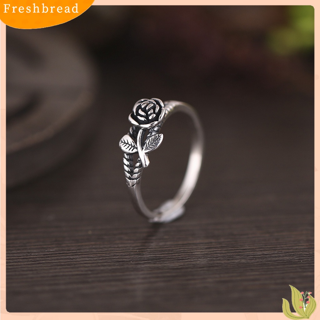 &lt; Freshbread &gt; Wanita Vintage Rose Finger Ring Fashion Alloy Circlet Hadiah Perhiasan Punk Sederhana