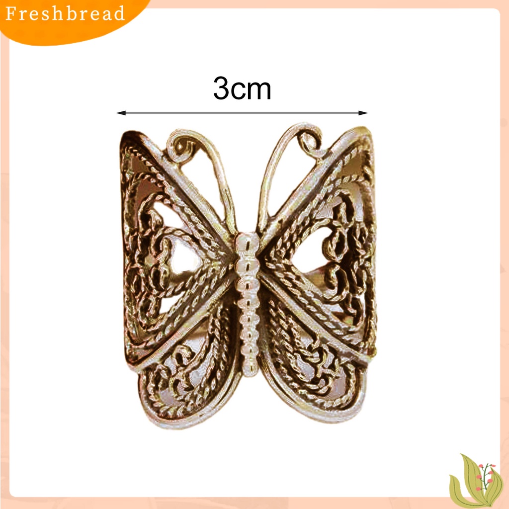 &lt; Freshbread &gt; Wanita Cincin Butterfly Adjustable Perhiasan Ukiran Fashion Penampilan Cincin Jari Untuk Pacaran