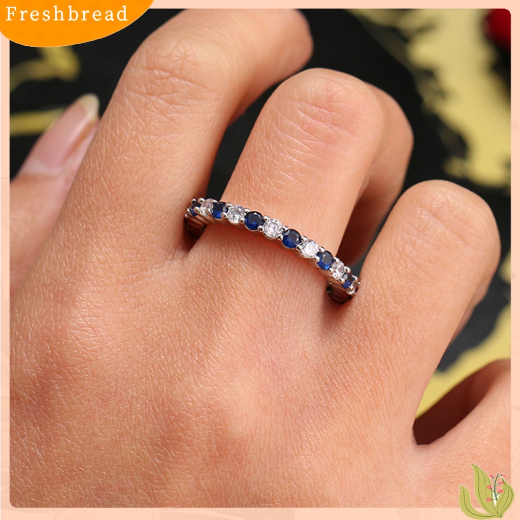 &lt; Freshbread &gt; Wanita Cincin Shiny Mewah Princess Cut Geometris All-match Dekorasi Hadiah Wanita Cubic Zirconia Finger Ring Fashion Perhiasan Untuk Pakaian Sehari-Hari