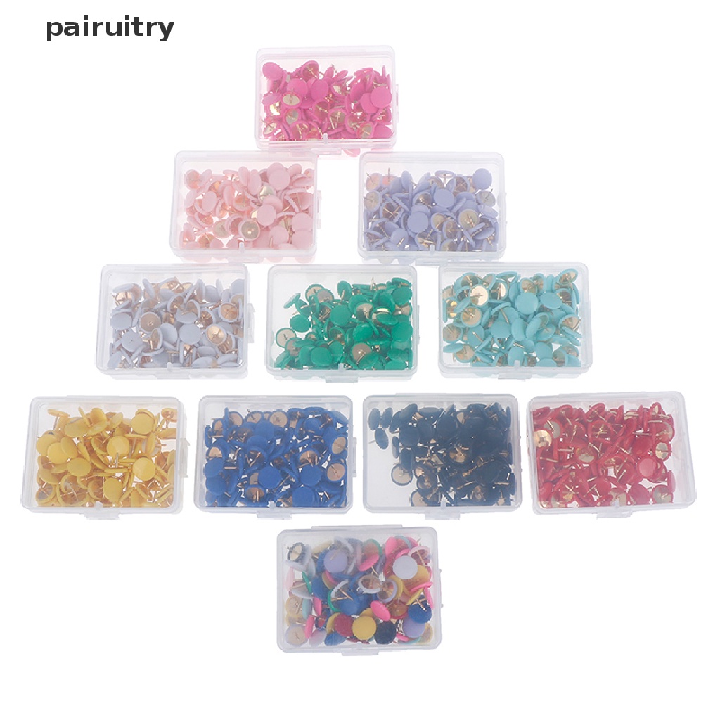 Prt 100Pcs Pin Dorong Bulat Papan Pengumuman Map Thumb Tacks Point Bulle Drawing  Prt