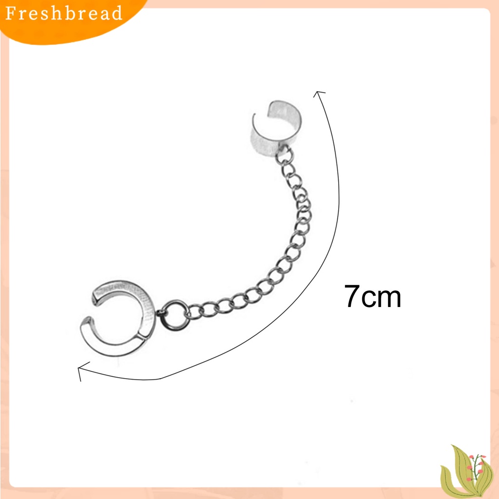 &lt; Freshbread &gt; 1Pc Lingkaran Rantai Panjang Klip Telinga Bahan Titanium Steel Anting Klip Tindik Tanpa Tindik Untuk Kehidupan Sehari-Hari