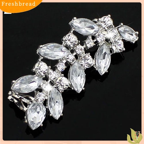 &lt; Freshbread &gt; Wanita Gaya Punk Kristal Berlian Imitasi Daun Telinga Klip Manset Anting Perhiasan Charms