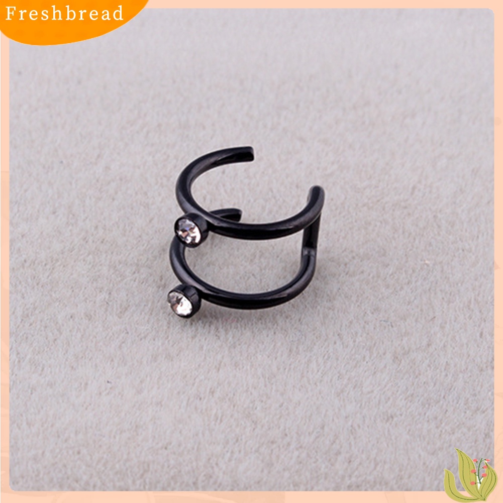 &lt; Freshbread &gt; 1Pc Wanita Berlian Imitasi Hias Helix Tulang Rawan Manset Telinga Tanpa Tindik Klip On Earring