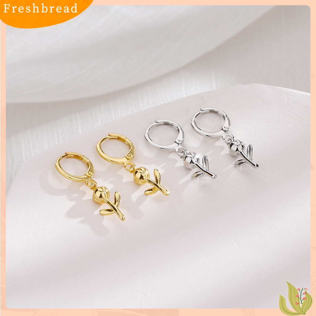 &lt; Freshbread &gt; 1Pc Drop Earring Geometri Liontin High Gloss Electroplating Menawan Mewah Dekorasi Hypoallergenic Tulip Huggie Hoop Earring Perhiasan Aksesori