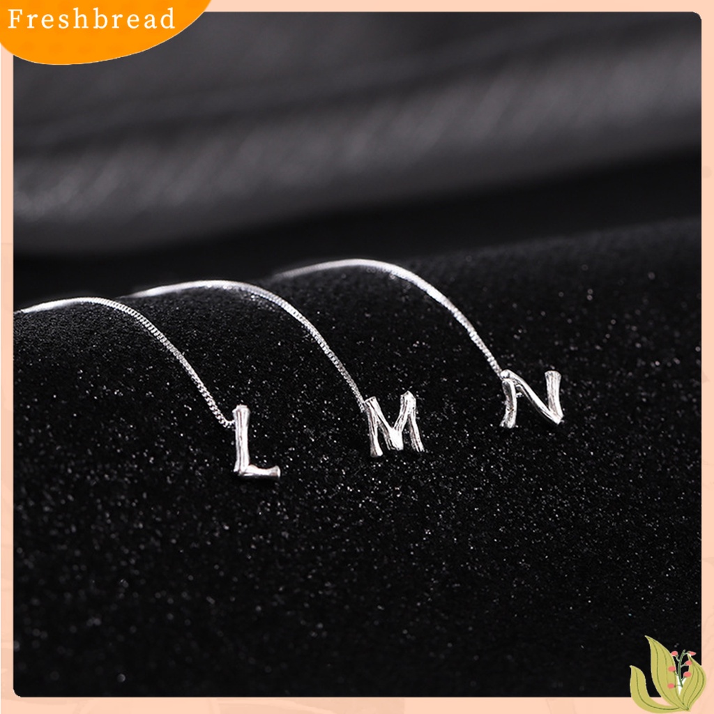 &lt; Freshbread &gt; 1Pc Anting Menjuntai Warna Silver 26huruf Inggris Panjang Rumbai Garis Rantai Gaya Elegan Dekorasi Telinga Perhiasan Tembaga Wanita Anting Menjuntai