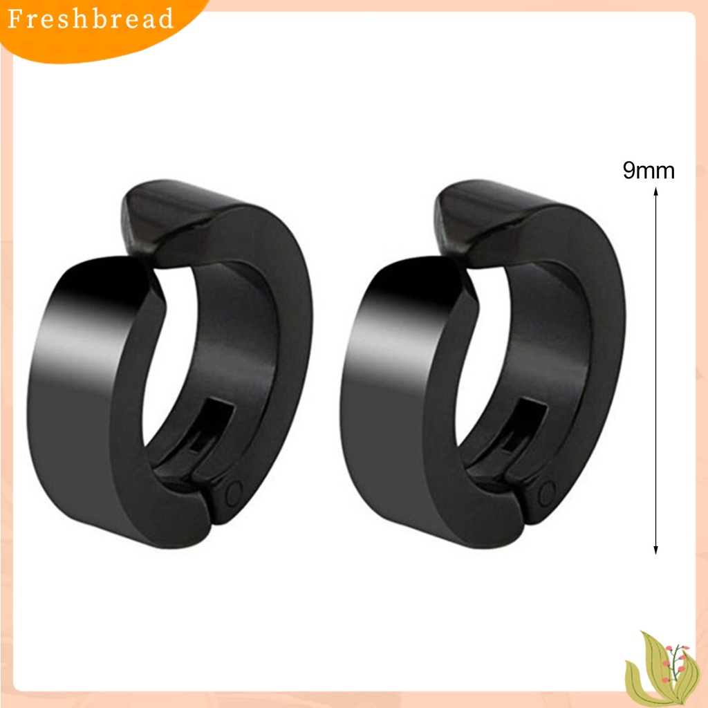 &lt; Freshbread &gt; 2Pcs Anting Huggie Anti-Alergi Anti-Oksidasi Stainless Steel Non-Piercing Earrings Ear Clip Untuk Pesta