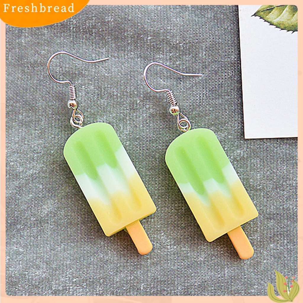 &lt; Freshbread &gt; Anting Menjuntai Emulasi Es Krim Manis Hidup Lucu Stainless Perempuan Eardrop Untuk Hadiah