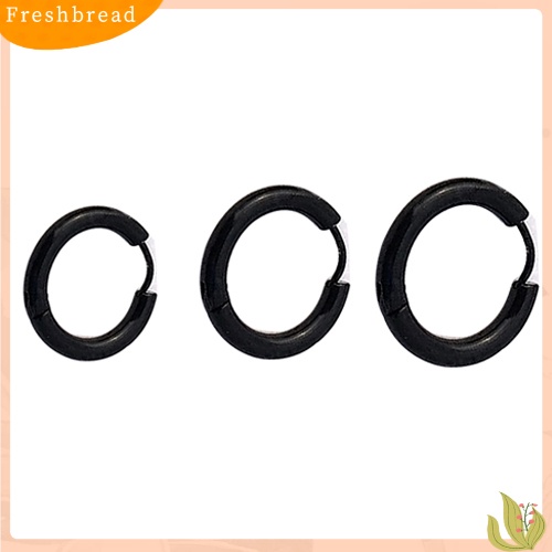 &lt; Freshbread &gt; 1Pc 16/21/23mm Gothic Punk Sederhana Baja Titanium Hoop Earring Tindik Anting