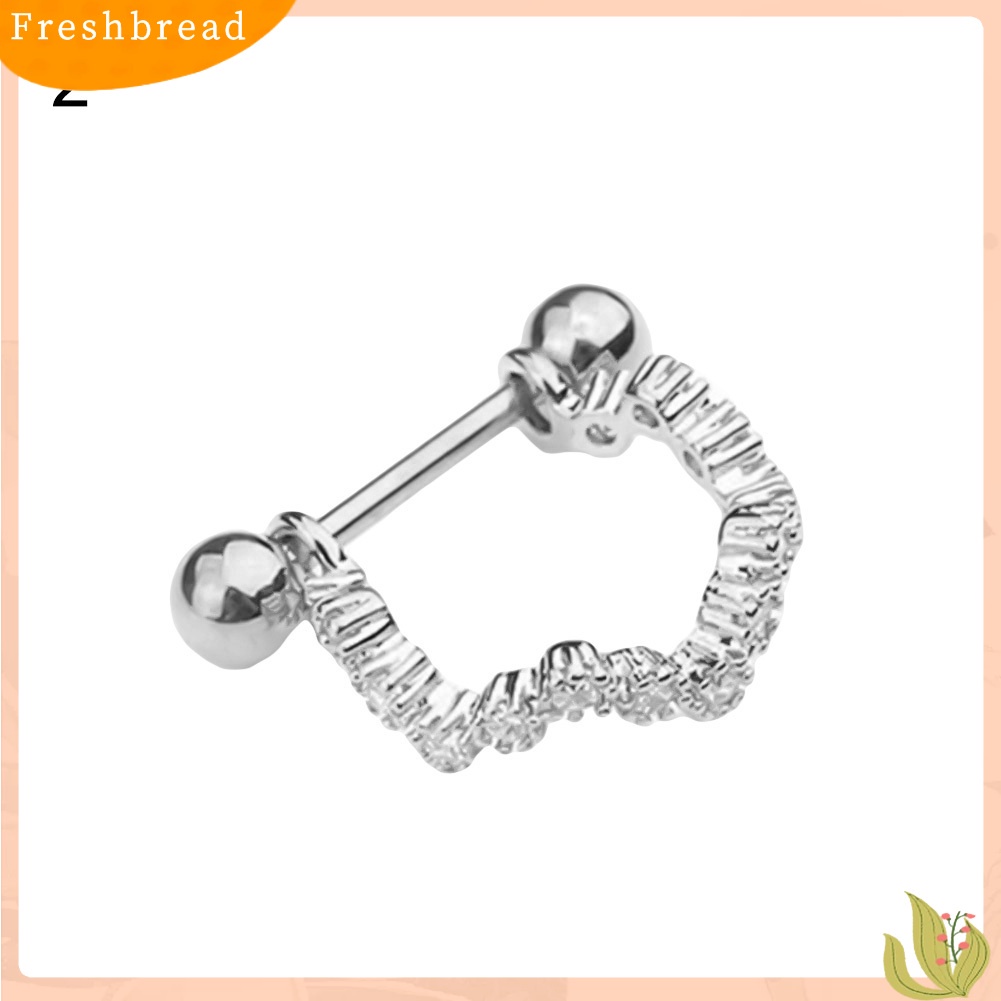 &lt; Freshbread &gt; 1Pc Cubic Zirconia U Bentuk Barbel Helix Hoop Earring Wanita Perhiasan Tindik