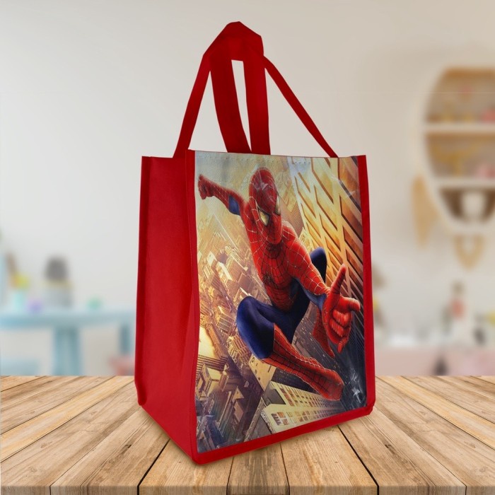 

goody bag ulang tahun anak / tas bingkisan / kantong snacks / kartun - Spiderman