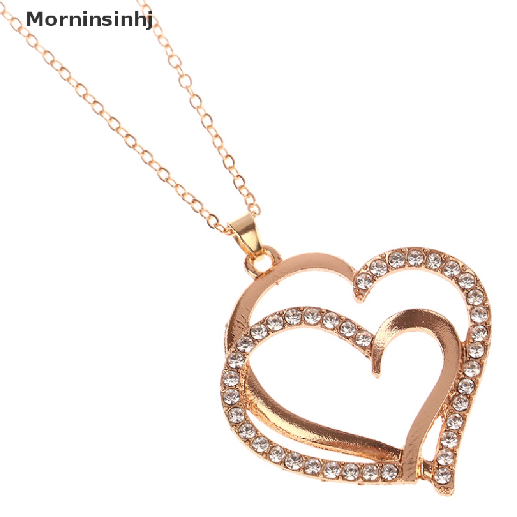 Mornin Indah Ganda Hati Kalung Anting Set Perhiasan Pesona Wanita Perhiasan Fashion Bridal Aksesori Set Hadiah Romantis id