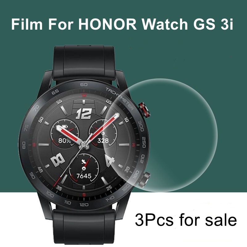 3pcs HD Berkualitas Tinggi Pelindung Layar Anti Gores Tahan Minyak Mudah Bersih 2.5D Cakupan Penuh Smartwatch Tempered Films Untuk Honor Watch GS 3i