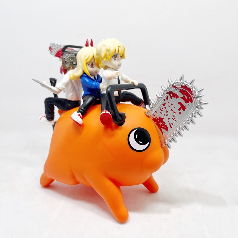 Gergaji Lucu Man Pochita Figure PVC Patung Chainsawman Denji Power Tokoh Anime Duduk Pochita Action Figure Model Dekorasi Mainan