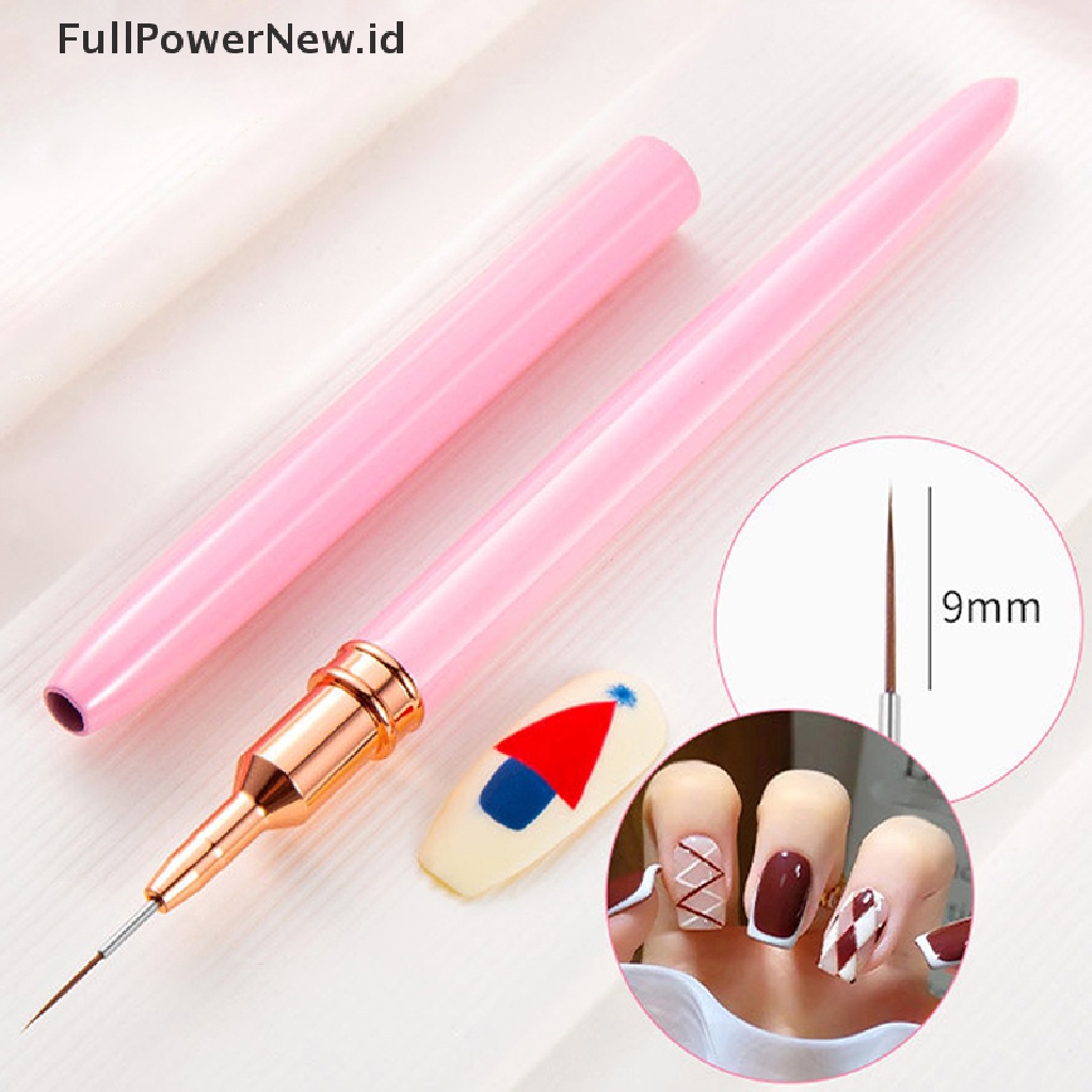 Power 1PC Nail Art Liner Pager Pen 3D Tips DIY Acrylic UV Gel Brushes Menggambar ID