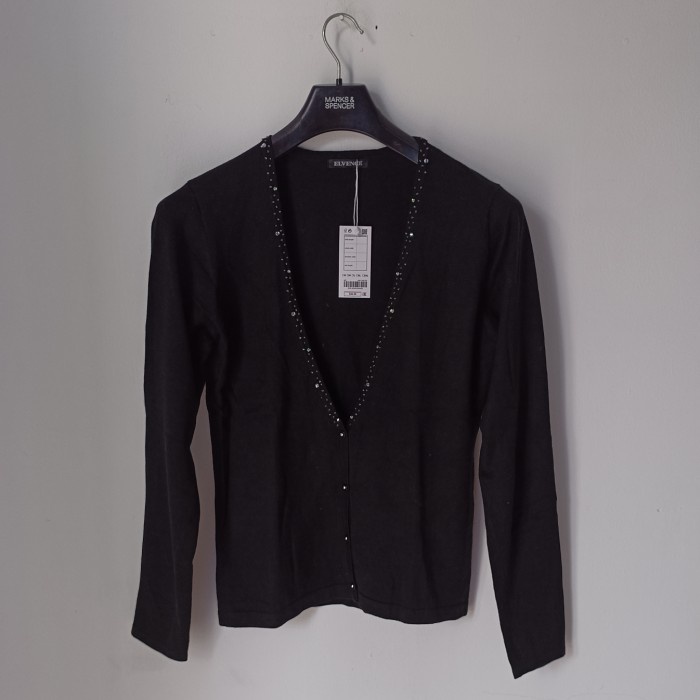 Elvence Carigan wanita hitam polos Carigan wanita  kekinian