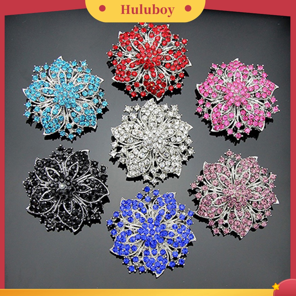 {Ready Stock} Bros Pin Indah Anti Karat Lapis Perak Berlian Imitasi Bulat Blossom Bunga Breastpin Untuk Pacaran