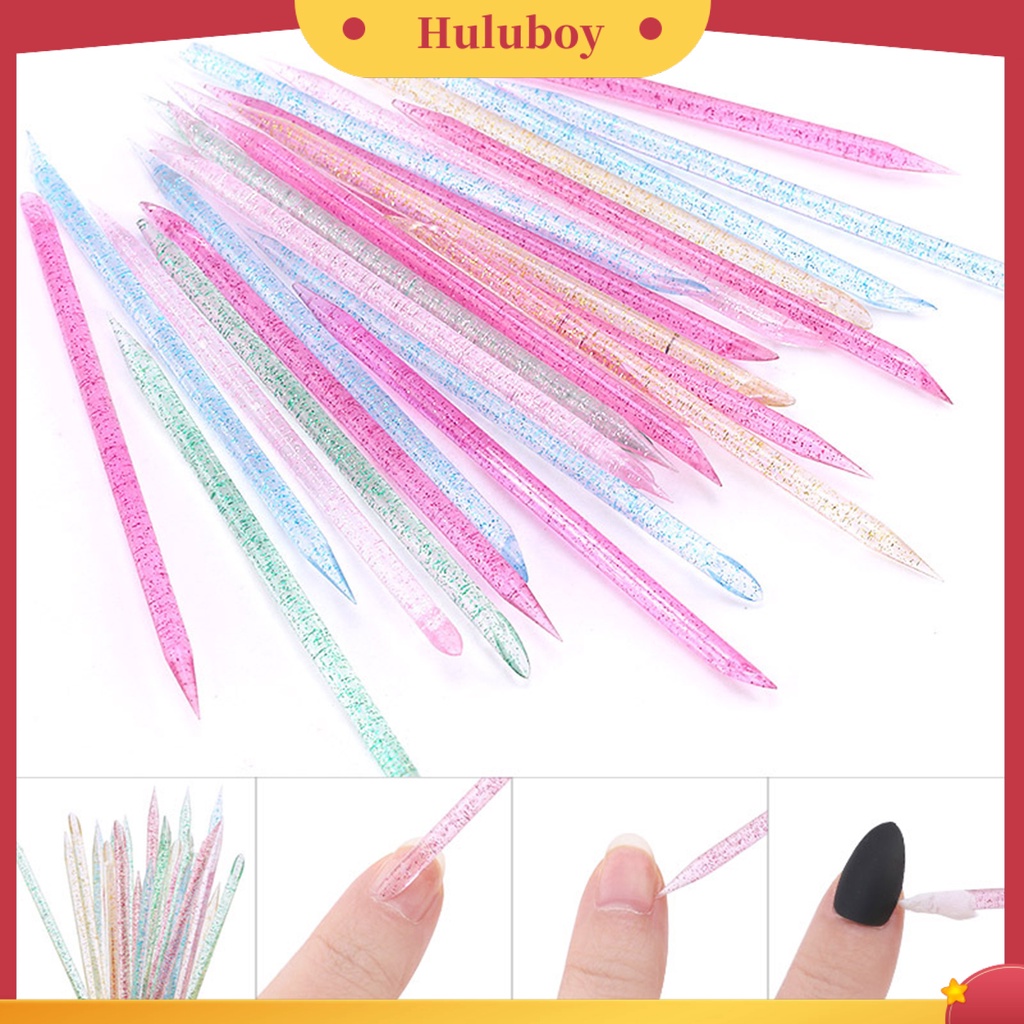 {In Stock} 50Pcs Pena Doting Kuku Gloss DIY Ergonomis Kulit Mati Dorong Kepala Ganda Aplikasi Lebar Manicure Cleaning Nail Art Pens Untuk Salon Kuku