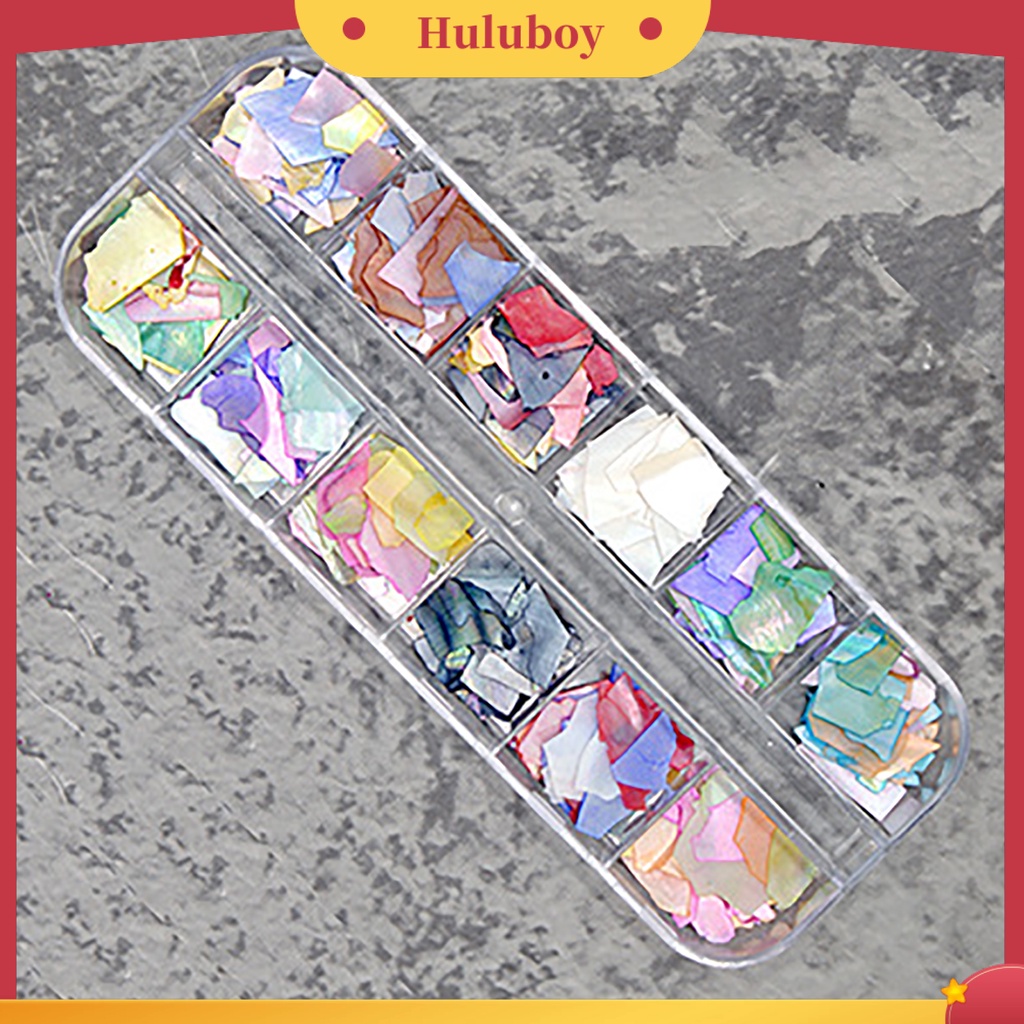 {In Stock} 1kotak Dekorasi Kuku Warna Vibrant Bentuk Tidak Teratur Shell Menarik Fragment Nail Decor DIY Hiasan Kuku Palsu Perlengkapan Kuku