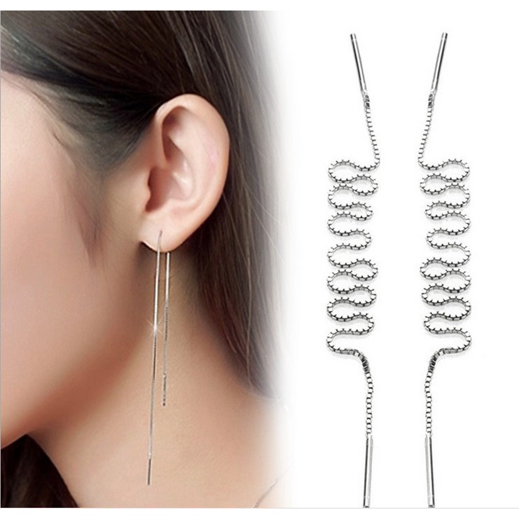 Goldkingdom Aksesoris Perhiasan Fashion Ready Stock Serbaguna Korea Fashion Ear Stylus Temperamen Rantai Telinga Super Panjang Wanita