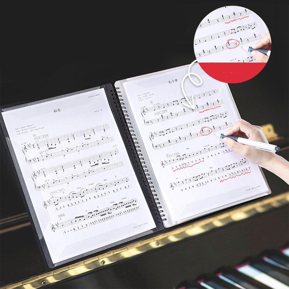 Lanfy Music Score Coil Folder Tahan Air Multi-layer A4 Kertas Folder Musisi Alat Tulis Dokumen Siswa Penyimpanan Organizer