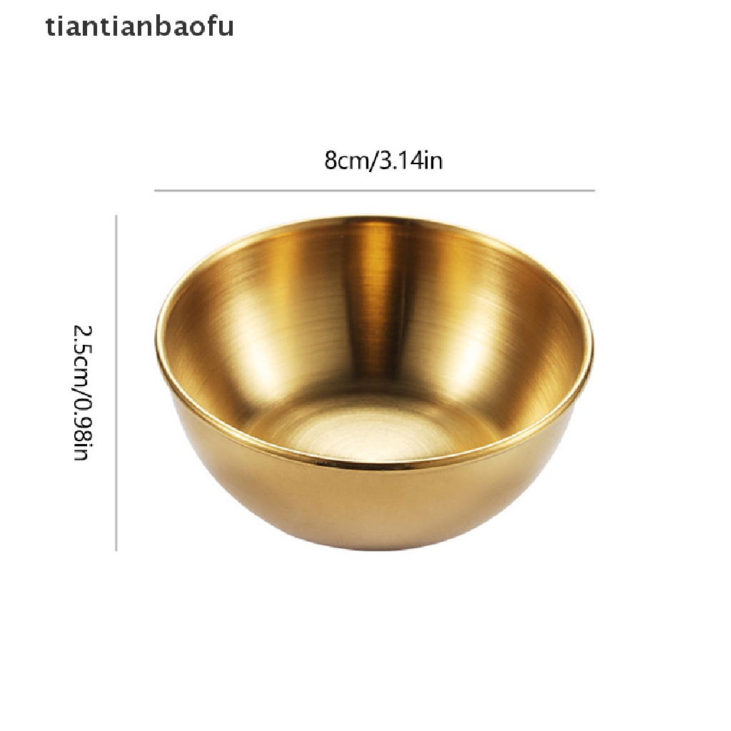 [tiantianbaofu] Piring Kecap Stainless Steel Bulat Piring Kecil Golden Sauce Seasoning Dish Butik