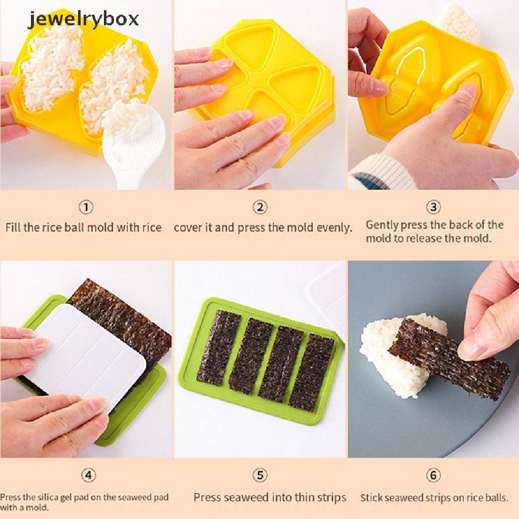 [jewelrybox] 1set Mini Kecil Segitiga Rice Ball Mold DIY Cetakan Nasi Bayi Sushi Bento Mold Butik