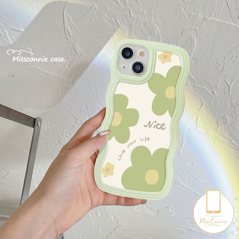 Casing OPPO A96 A95 A17 A57 A77 A16K A52 A16 A55 A17K A76 A16s A78 A54 A74 A3s A53 A7 A5s A77s A15 A5 A1k A12 A9 Reno 8T 7 6 8Z 7Z Fresh Flowers Soft Tpu Wavy Edge Sarung Cover