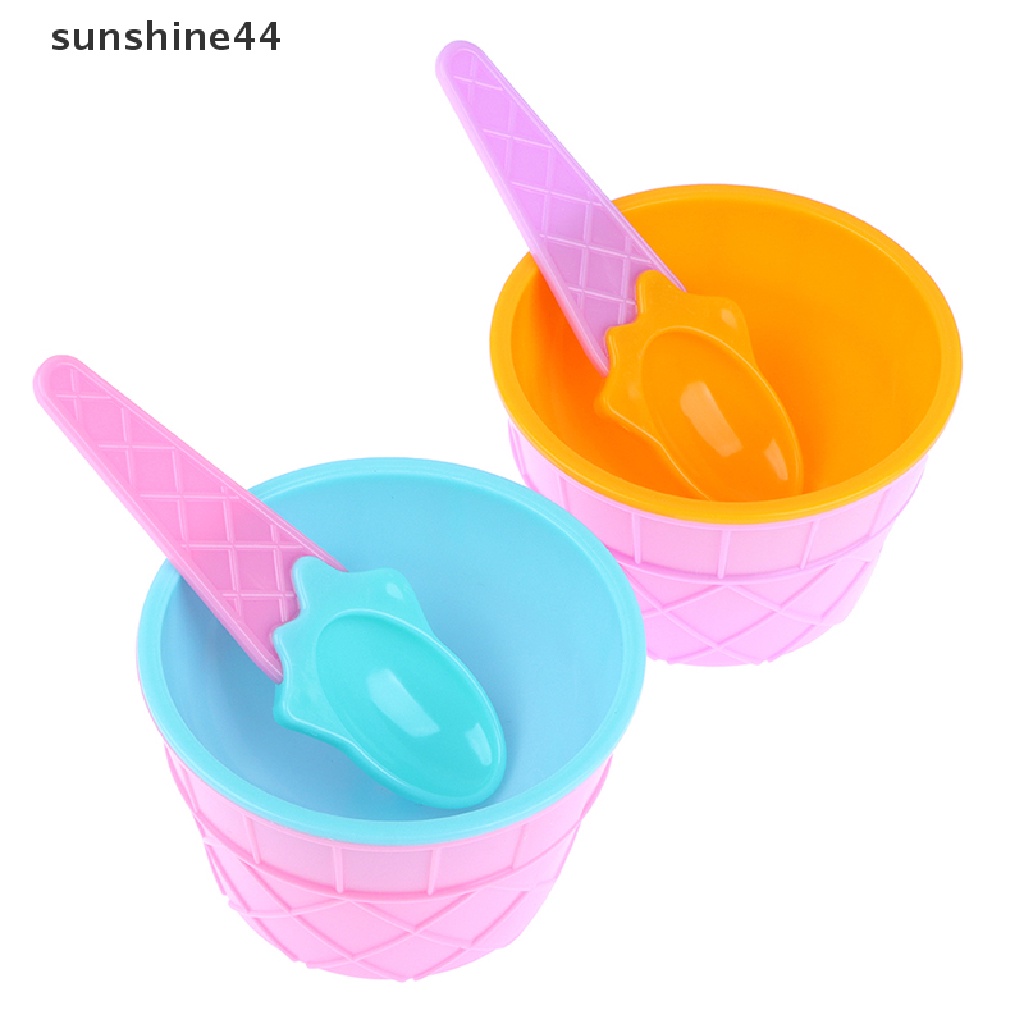 Sunshine Ice Cream Bowls Cup Kids Bowl Tempat Wadah Dessert Cetakan Pembuat Es Krim ID