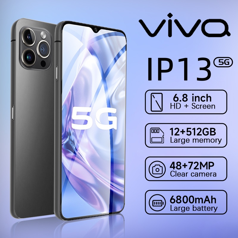 【Produk Baru HP】5G VIV0 IP13 Pro Max hp murah 6.8 Inci ponsel asli baru dalam stok 4G/5G Smartphone 