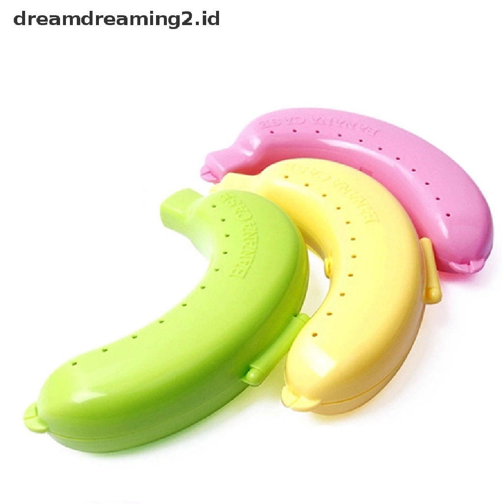 (hot) Kotak Pelindung Buah Pisang Lucu 3warna Holder Case Wadah Makan Siang Penyimpanan//