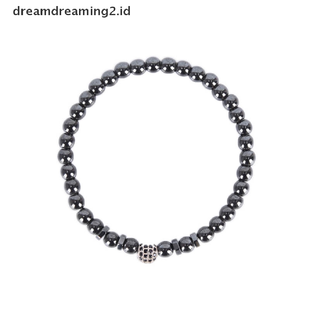 (hot) Gelang Manik Batu Hematite Magnetik Perawatan Kesehatan Magnet Pria Perhiasan Hadiah//